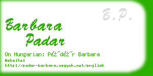 barbara padar business card